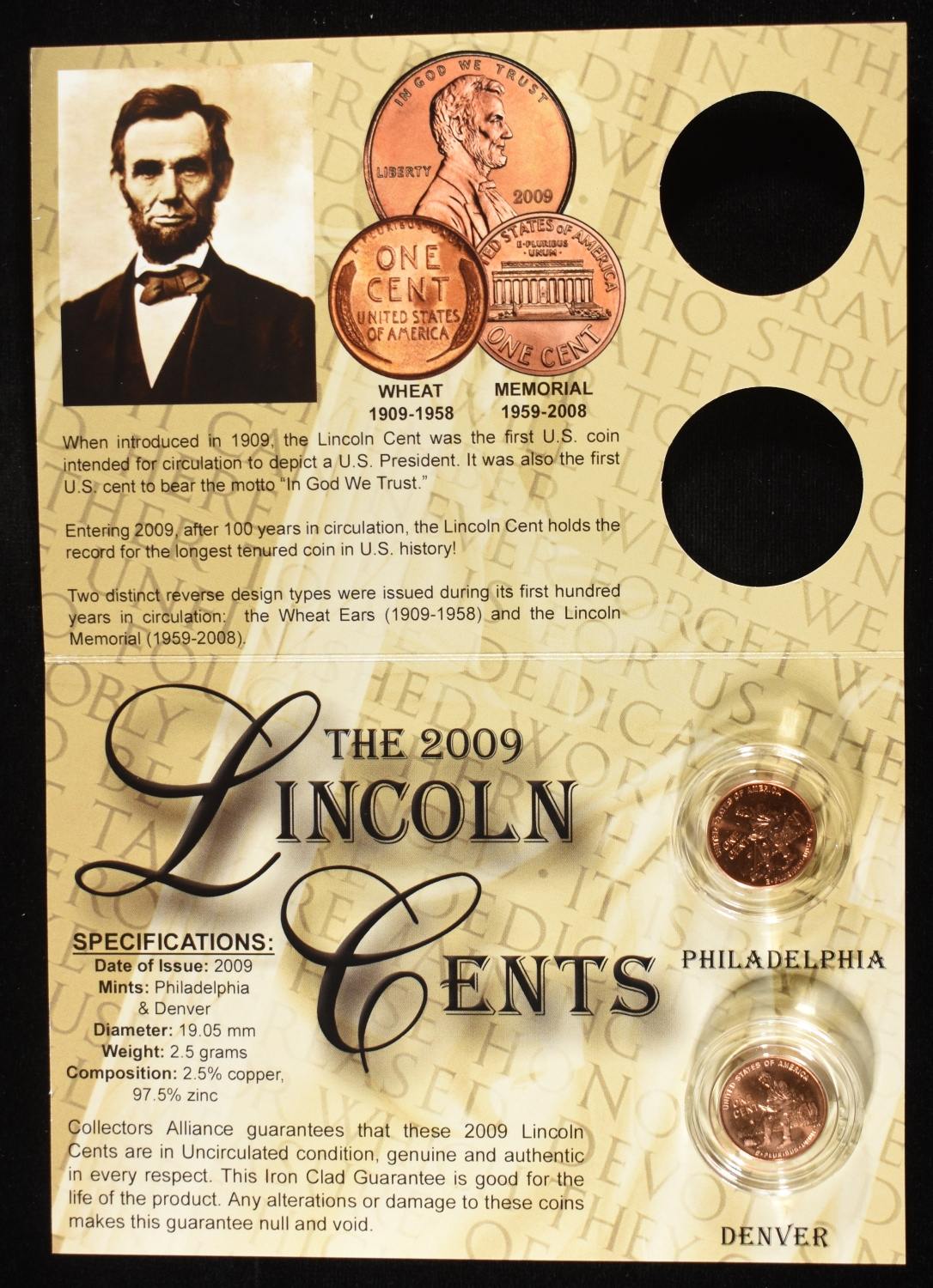 (12) 2009 THE LINCOLN CENT ISSUES #2 & #3