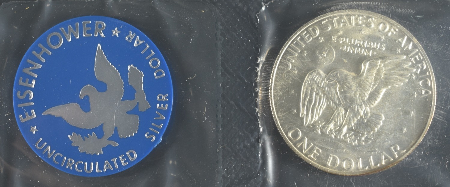 (3) 1974 EISENHOWER DOLLAR BLUE PACKAGING