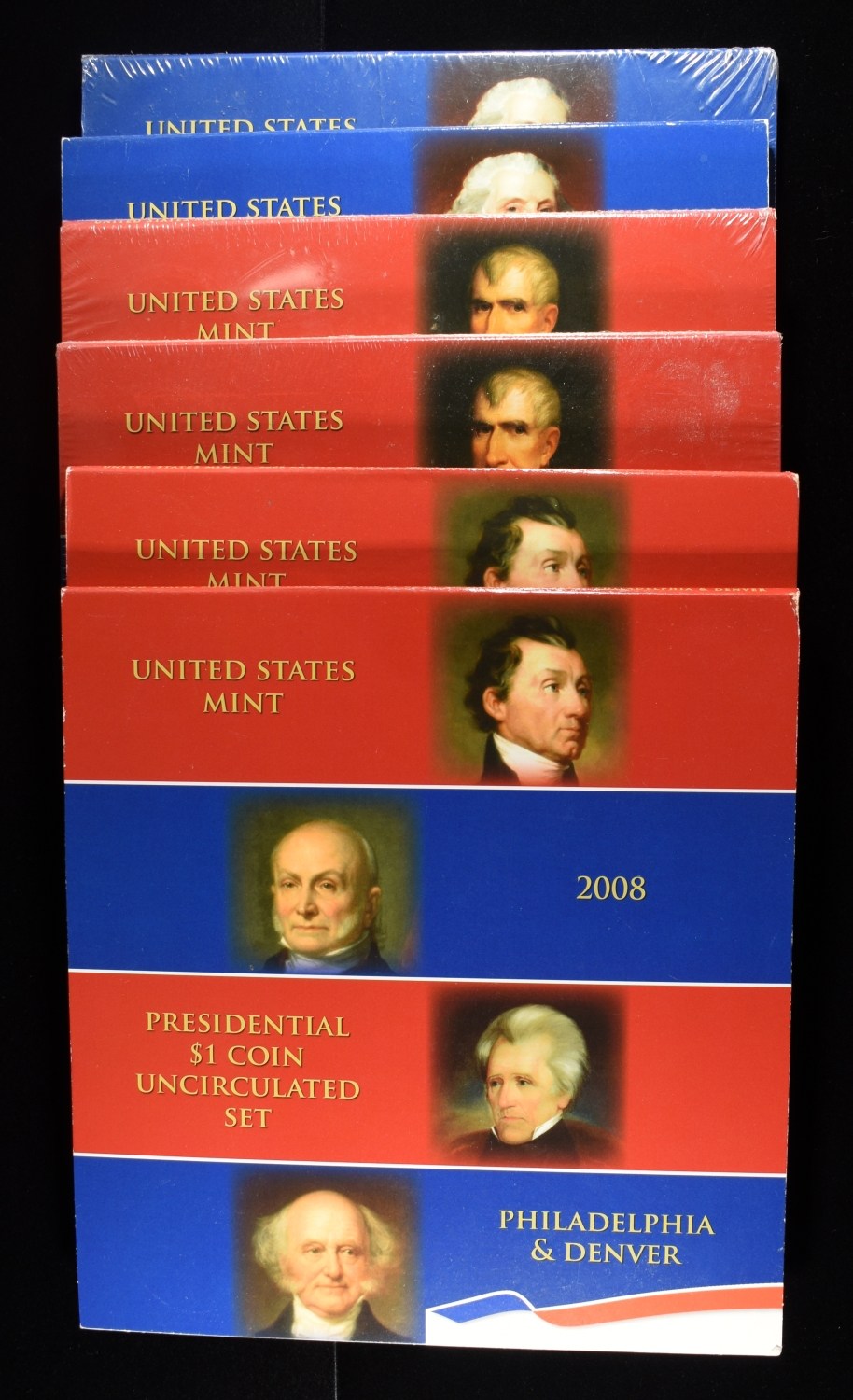 (2) 2007, (2) 08 & (2) 09 $1 PRESIDENTIAL UC SETS
