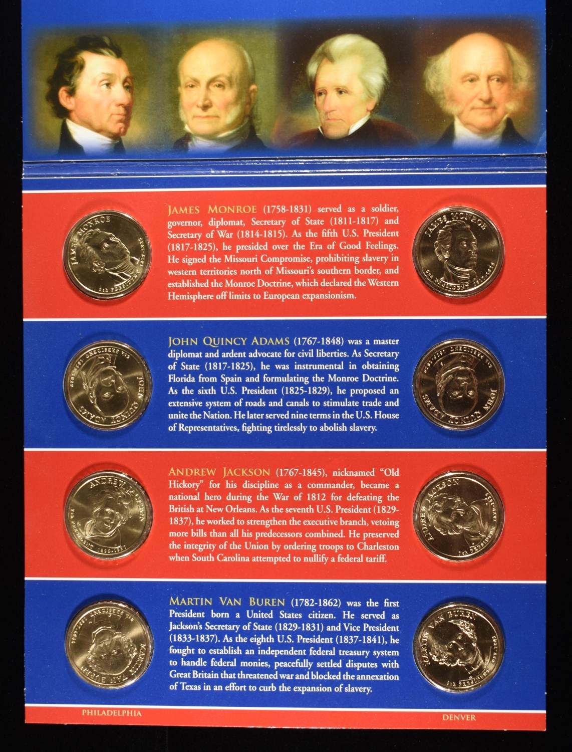 (2) 2007, (2) 08 & (2) 09 $1 PRESIDENTIAL UC SETS