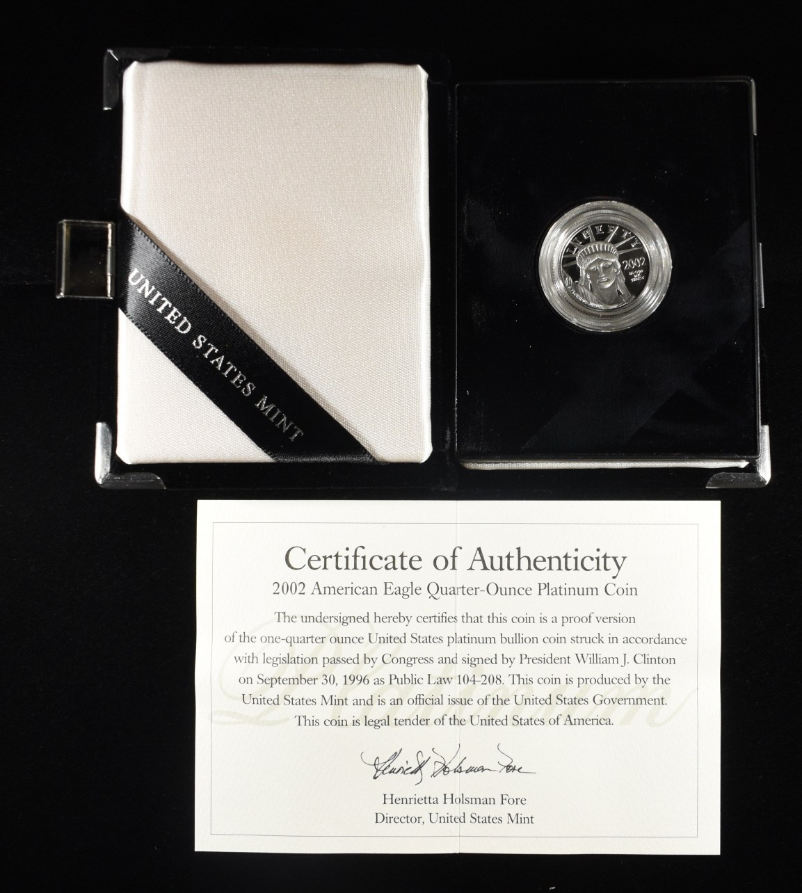 2002-W 1/4TH OZ AMERICAN PLATINUM EAGLE