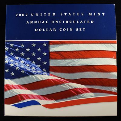 2007 UNCIRCULATED DOLLAR COIN SET. TOP RATED AUCTION HOUSE ESTIMATE $110 - $160.