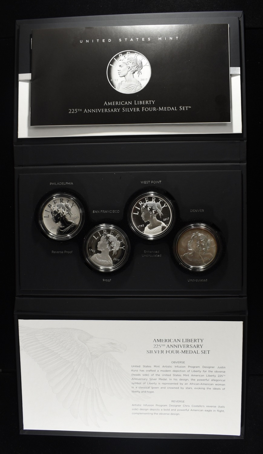 AMERICAN LIBERTY 225TH ANNIV SILVER FOUR MEDAL SET