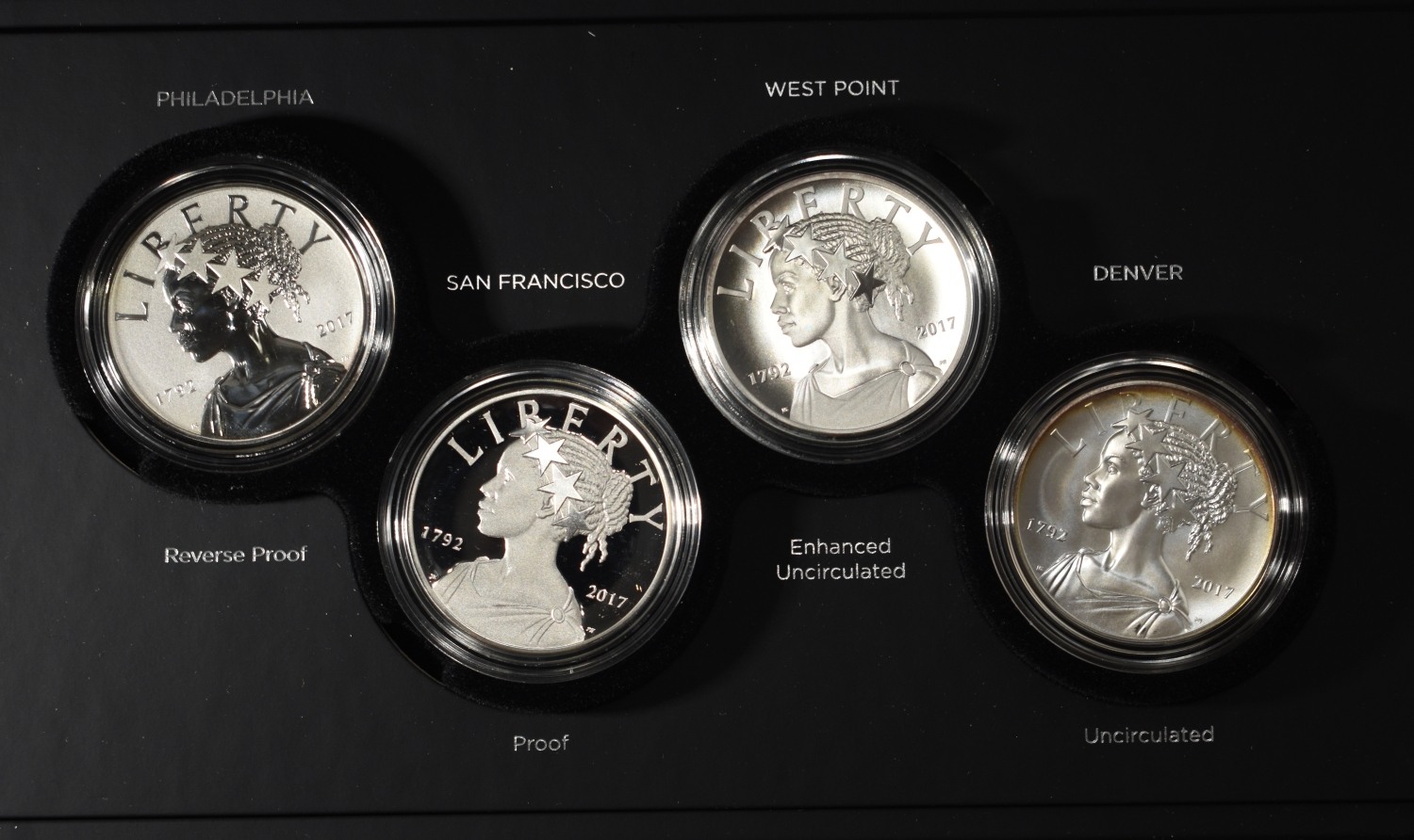 AMERICAN LIBERTY 225TH ANNIV SILVER FOUR MEDAL SET