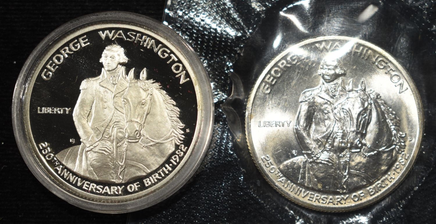 1982 PROOF & UNC 50C COMMEM
