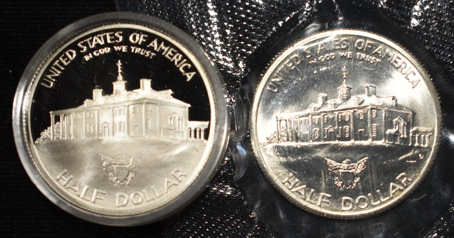 1982 PROOF & UNC 50C COMMEM