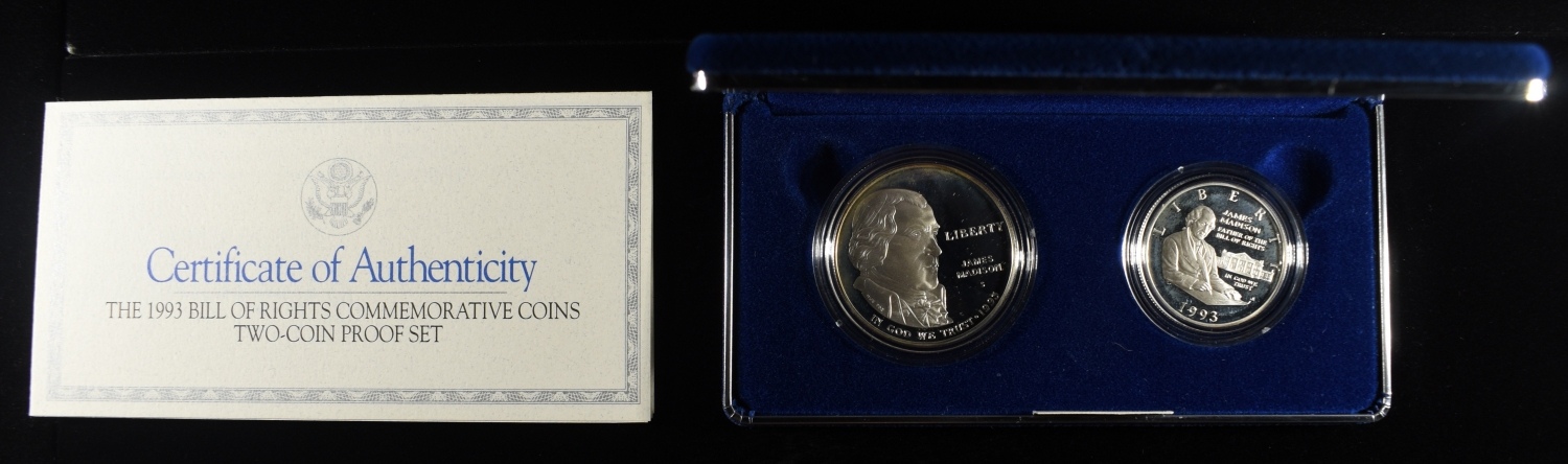 1993 $1 & 50C COMMEM BILL OF RIGHTS
