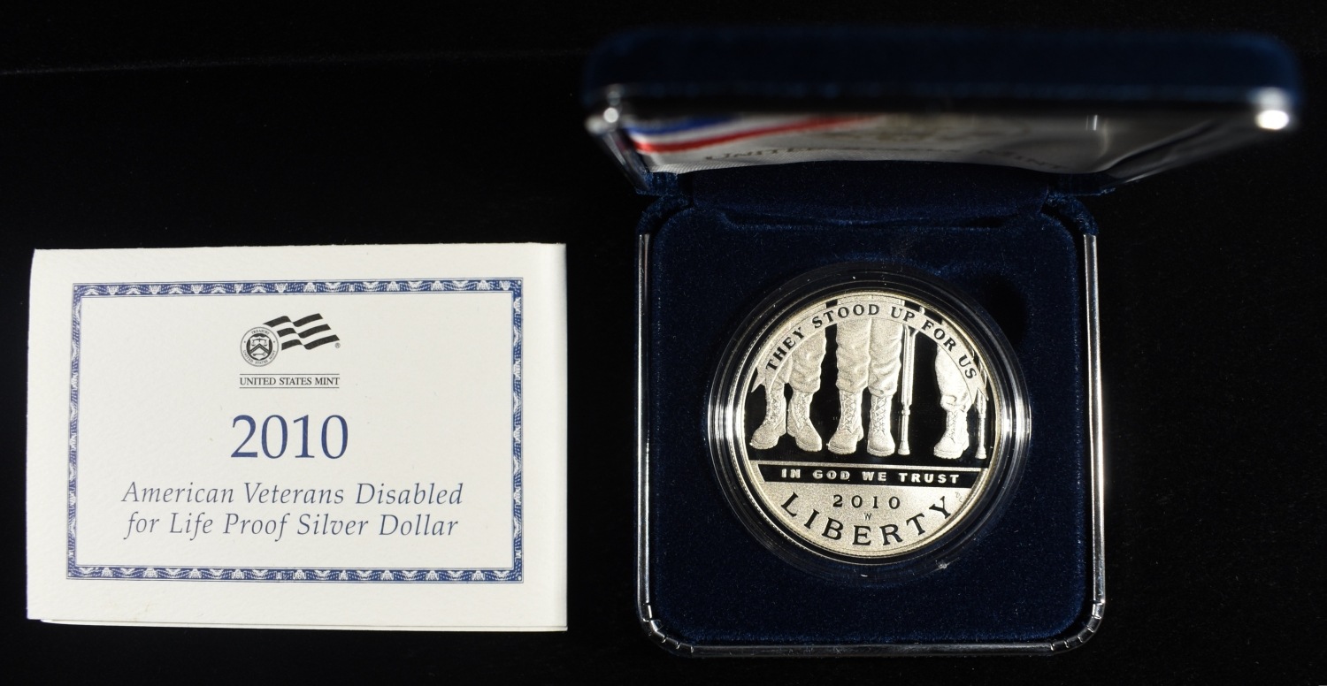 2010 $1 COMMEM AMERICAN VETERANS .999 1 OZ
