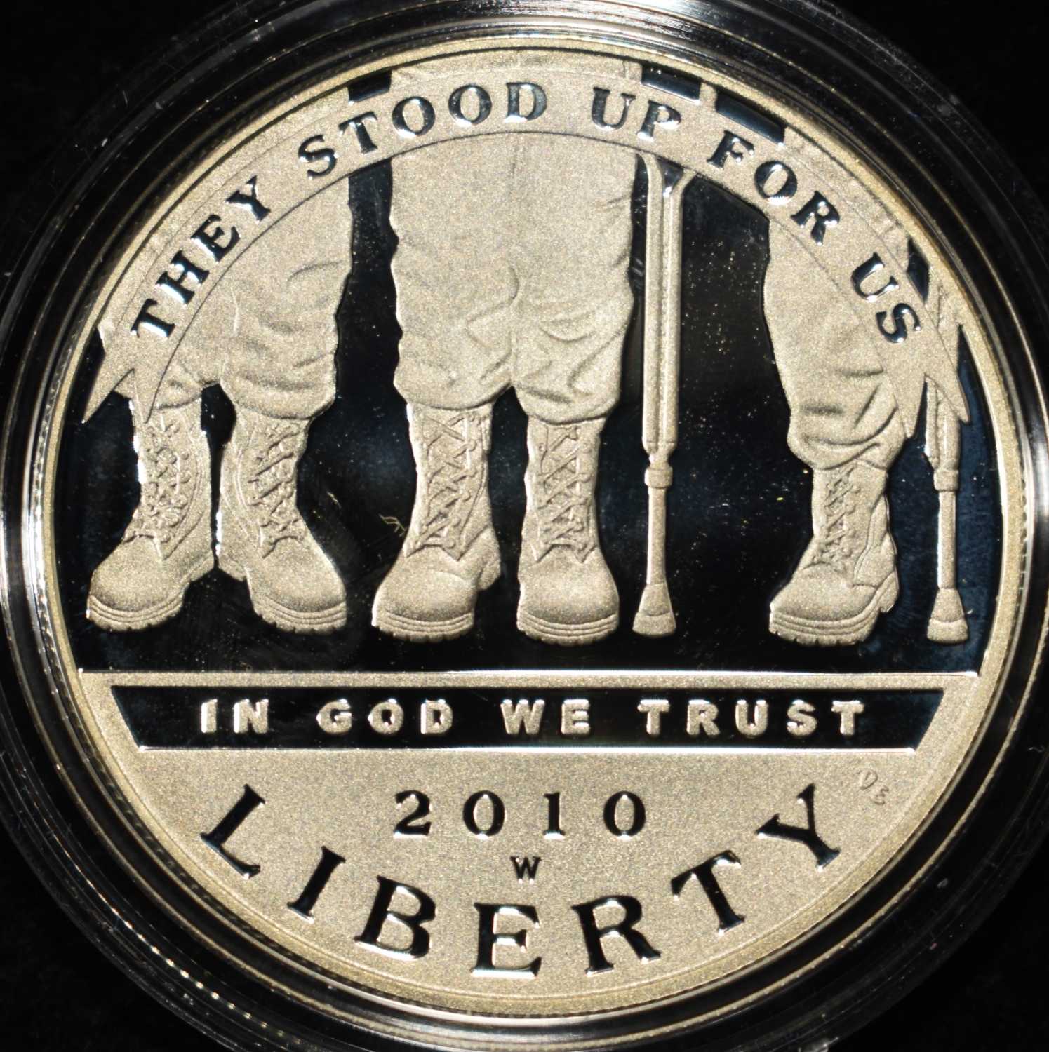 2010 $1 COMMEM AMERICAN VETERANS .999 1 OZ