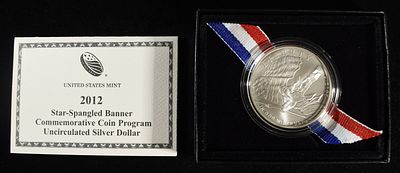 2012-P $1 COMMEM STAR-SPANGLED BANNER. TOP RATED AUCTION HOUSE ESTIMATE $75 - $100.