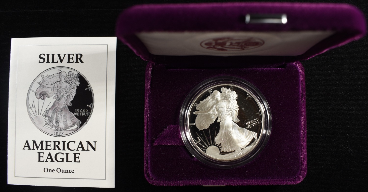 1992-S AMERICAN SILVER EAGLE PROOF
