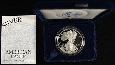 1994-P AMERICAN SILVER EAGLE PROOF. LEADERS IN ON-LINE AUCTIONS ESTIMATE $100 - $150.