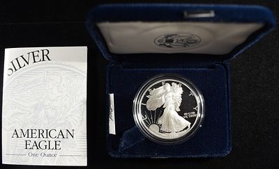 1995-P AMERICAN SILVER EAGLE PROOF. TOP RATED AUCTION HOUSE ESTIMATE $100 - $150.