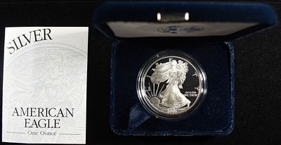 2003-W AMERICAN SILVER EAGLE PROOF. BID WITH SILVER CITY AUCTIONS ESTIMATE $100 - $150.