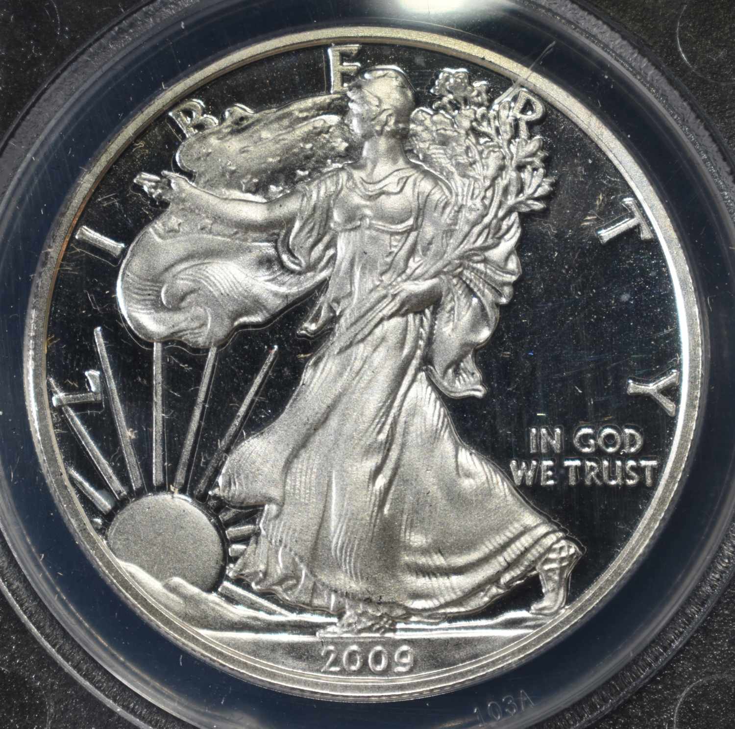 2009 AMERICAN SILVER EAGLE OVERSTRIKE PRIVATELY MI