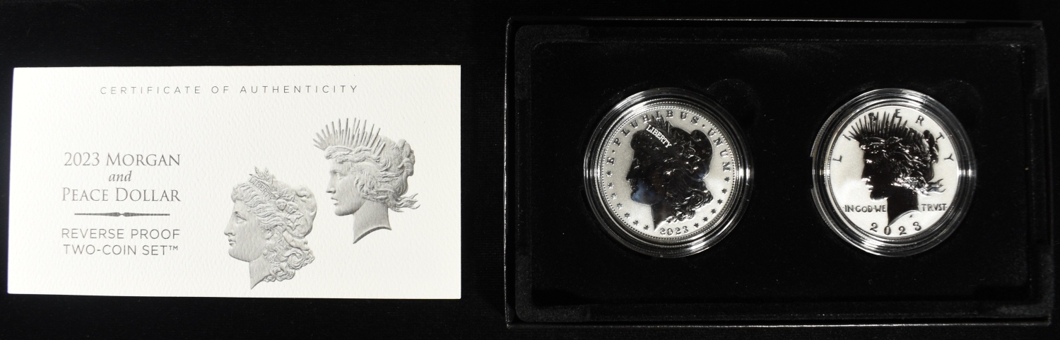 2023-S MORGAN AND PEACE DOLLARS RP TWO-COIN SET