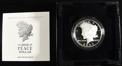 2023-S PEACE DOLLAR PROOF. TOP RATED AUCTION HOUSE ESTIMATE $120 - $170.