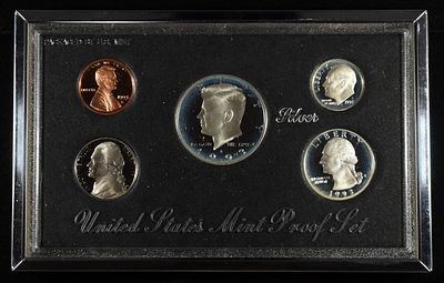 1993-S PREMIER SILVER PROOF SET. TOP RATED AUCTION HOUSE ESTIMATE $150 - $200.