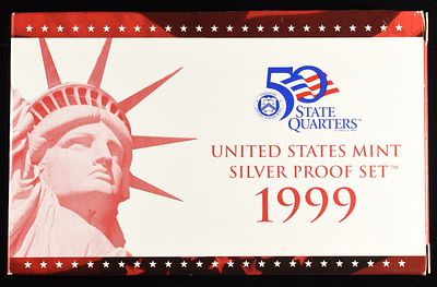1999 SILVER PROOF SET. TOP RATED AUCTION HOUSE ESTIMATE $150 - $200.