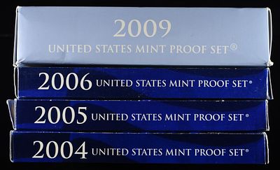 2004-2006 & 2009 PROOF SETS. WEEKLY COIN & CURRENCY AUCTIONS ESTIMATE $80 - $120.