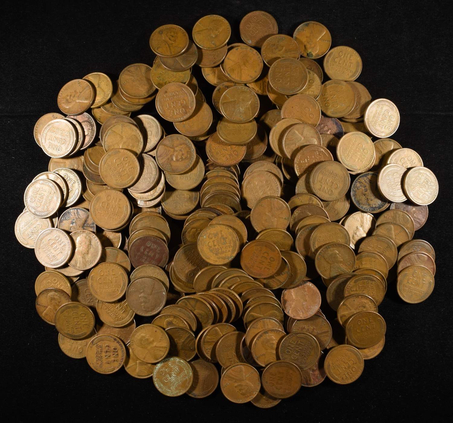 (250) WHEAT CENTS FROM THE 1930'S