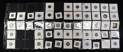 (50) 90% SILVER MERCURY DIMES. WEEKLY COIN & CURRENCY AUCTIONS ESTIMATE $440 - $490.
