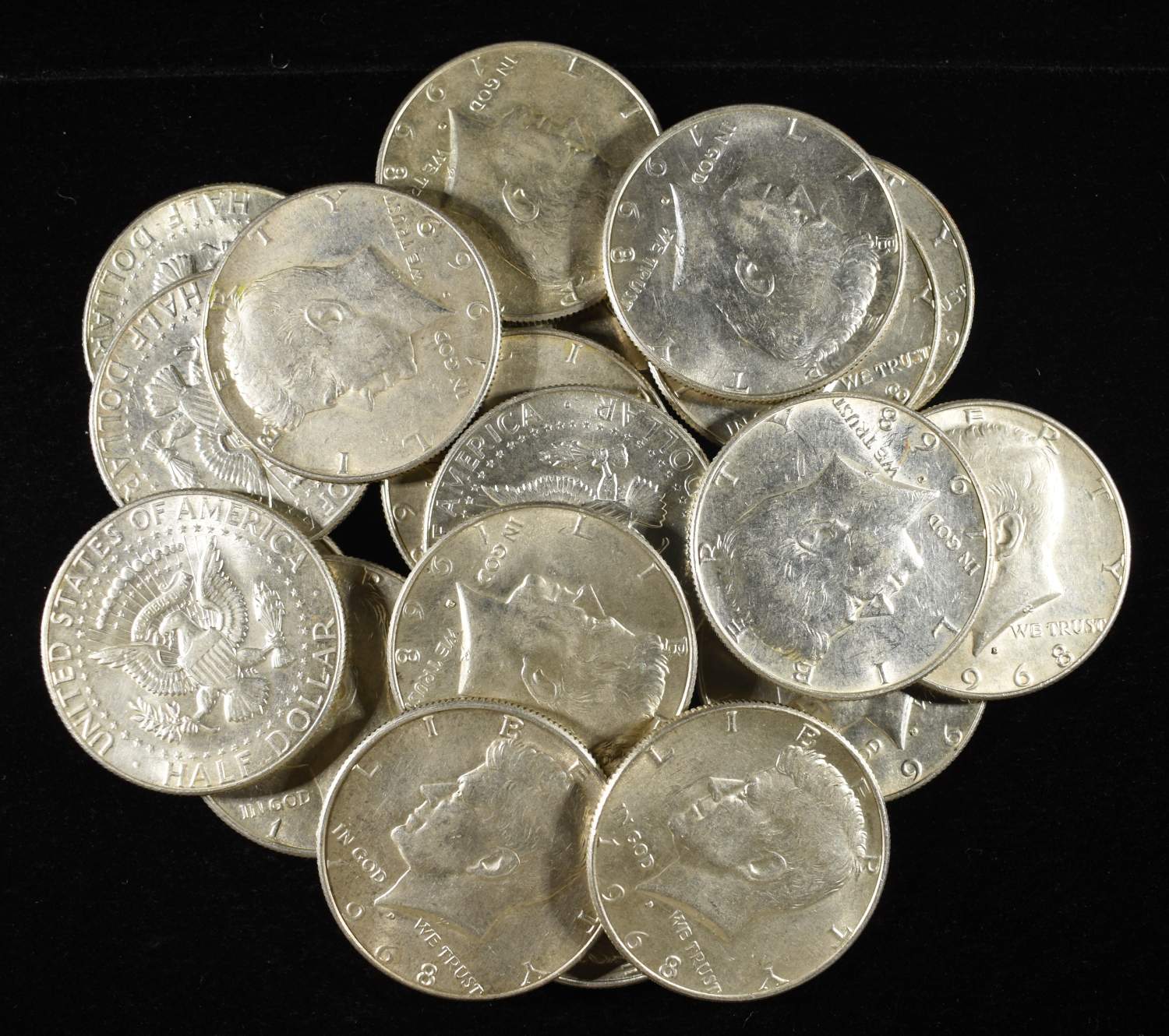 (20) 40% SILVER KENNEDY HALF DOLLARS