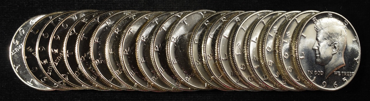 1965 KENNEDY HALF DOLLARS SMS ROLL