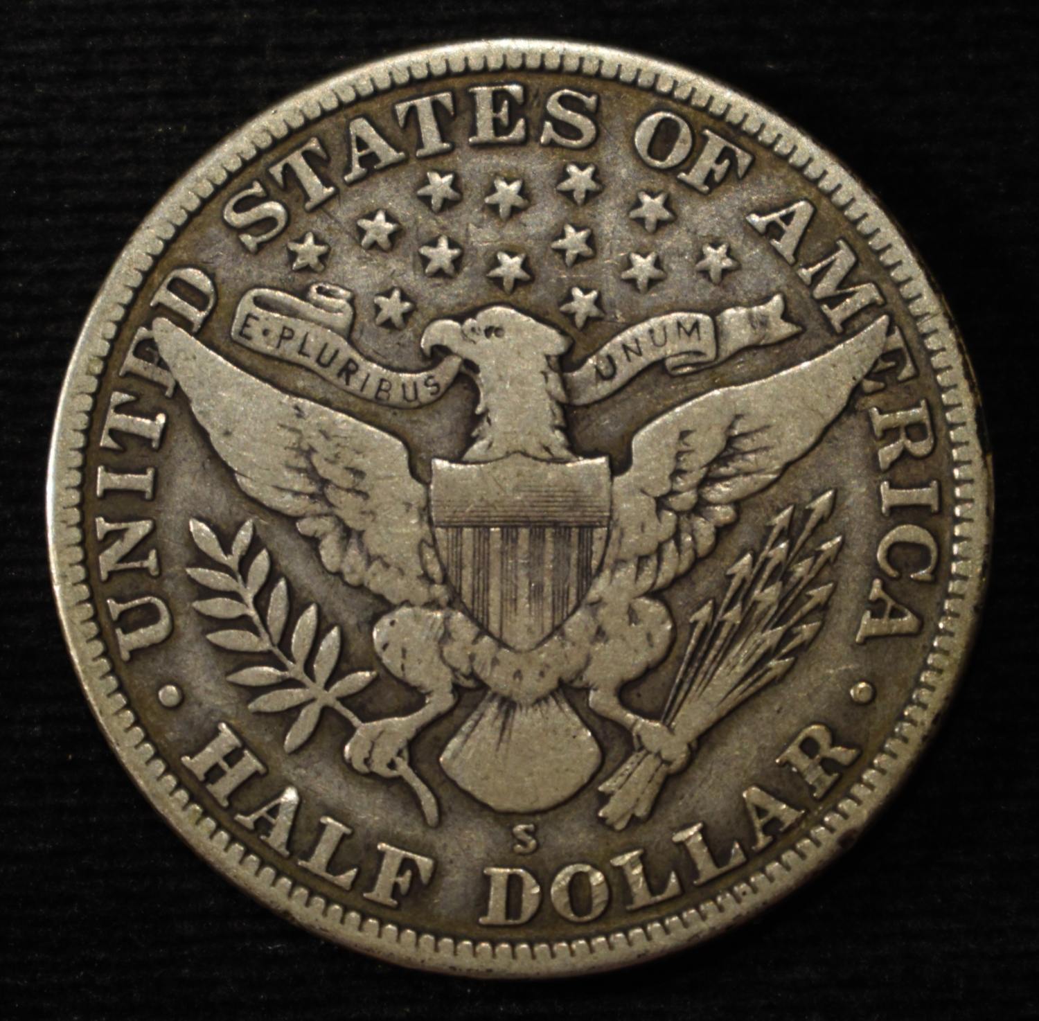 1912-S BARBER HALF DOLLAR FINE