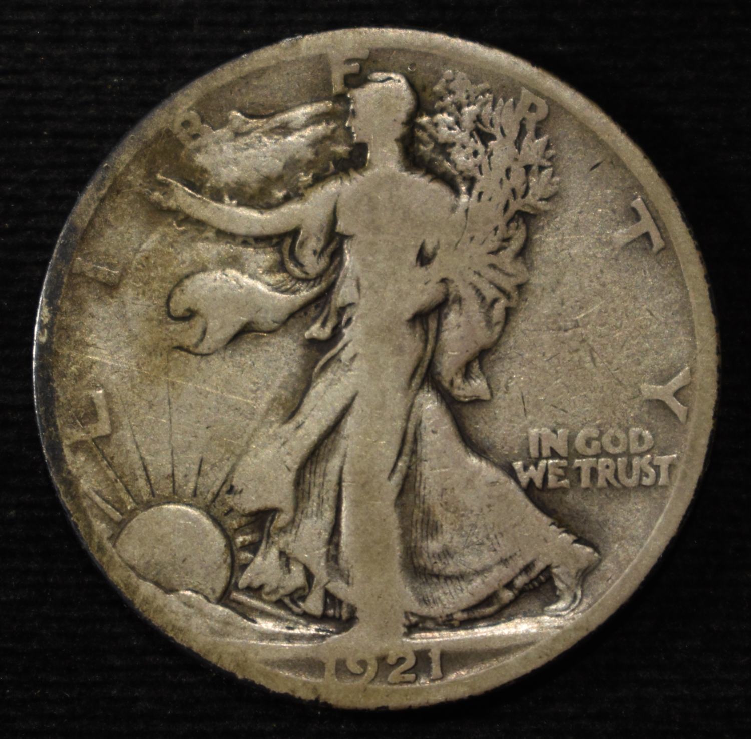 1921-S WALKING LIBERTY HALF VG