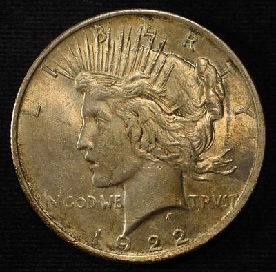 1922 PEACE DOLLAR. WEEKLY COIN & CURRENCY AUCTIONS