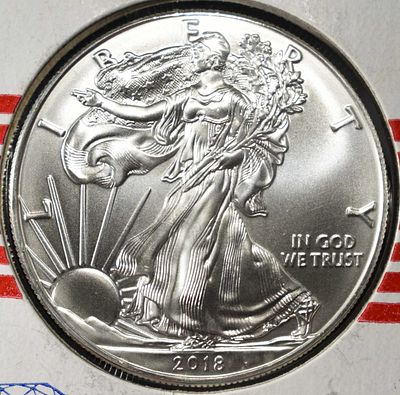 2018 AMERICAN SILVER EAGLE. WEEKLY COIN & CURRENCY AUCTIONS ESTIMATE $90 - $130.