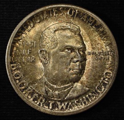 1951 50C COMMEM BROOKER T. WASHINGTON. BID WITH SILVER CITY AUCTIONS ESTIMATE $75 - $100.