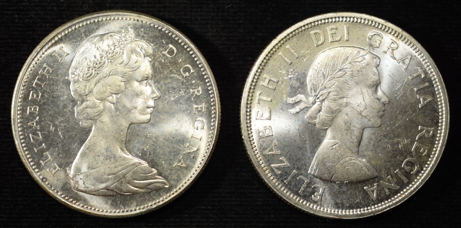 (2) 80% SILVER CANADIAN DOLLARS