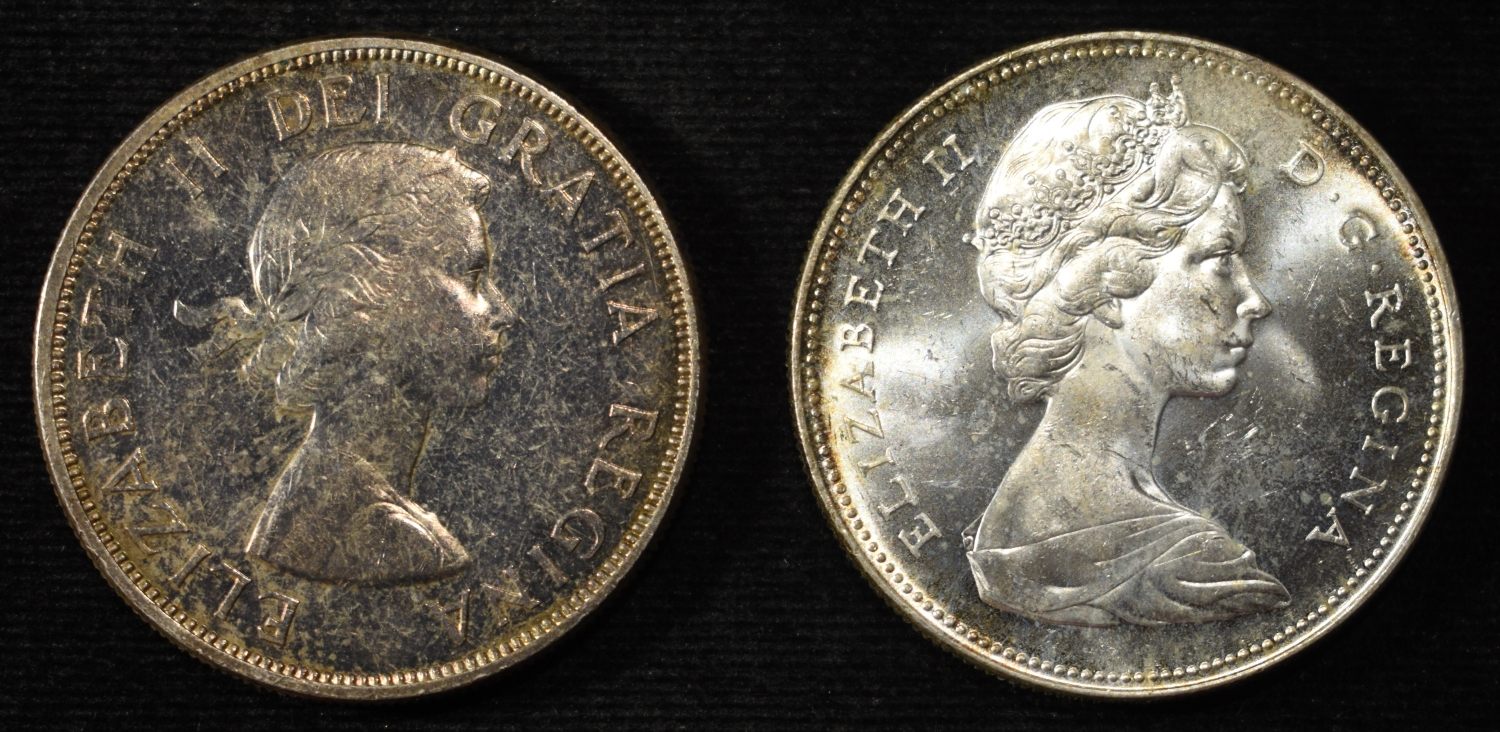(2) 80% SILVER CANADIAN DOLLARS