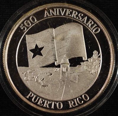 PUERTO RICO 1 OZ .999 SILVER ROUND. TOP RATED AUCTION HOUSE ESTIMATE $120 - $170.