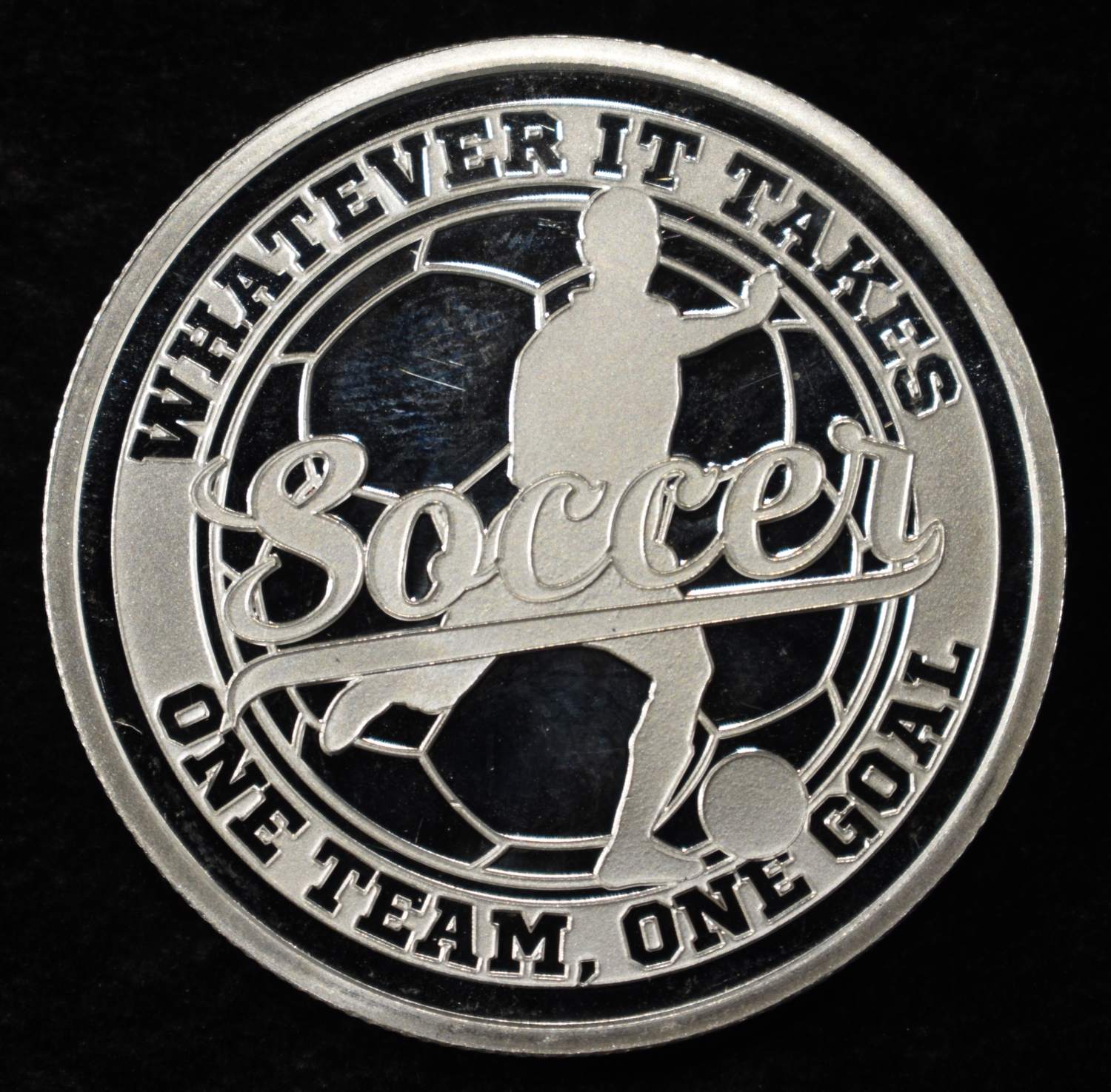 SOCCER 1 OZ .999 SILVER ROUND