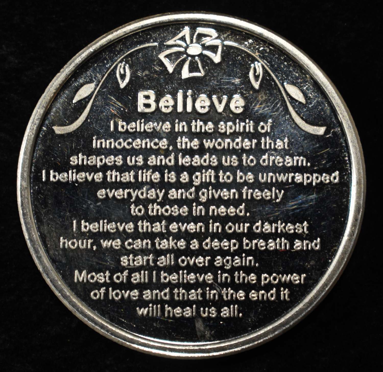 BELIEVE 1 OZ .999 SILVER ROUND