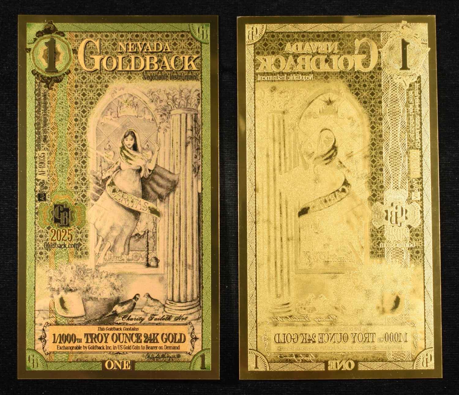 (7) $1 GOLDBACKS 1/1000TH TROY OZ 24K GOLD