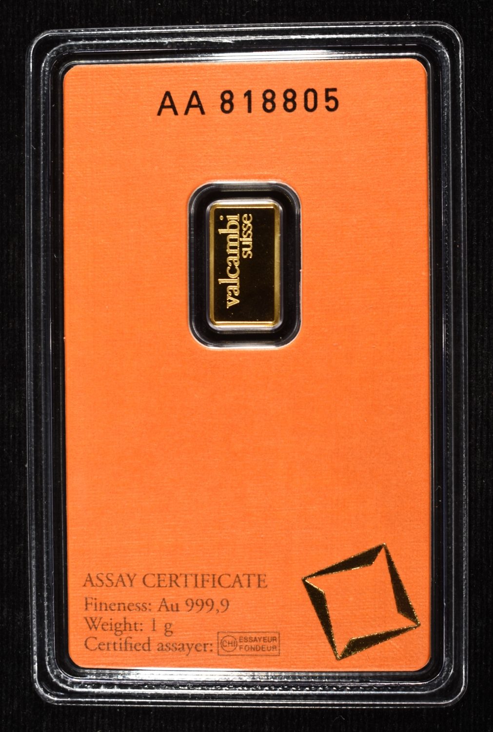 VALCAMBI SUISSE 1G .9999 GOLD BAR