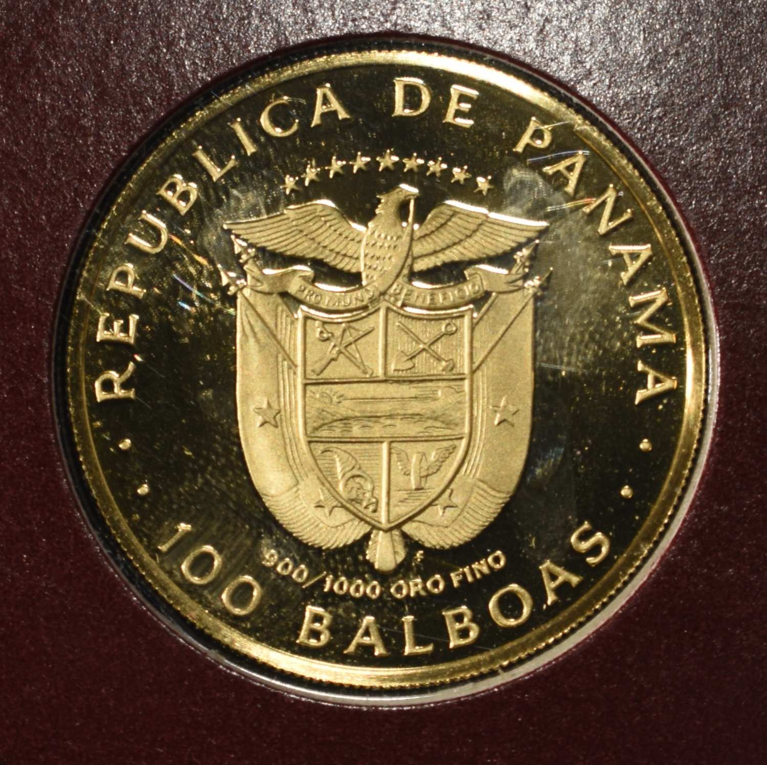 1975 PANAMA 100 BALBOA GOLD WITH CERT