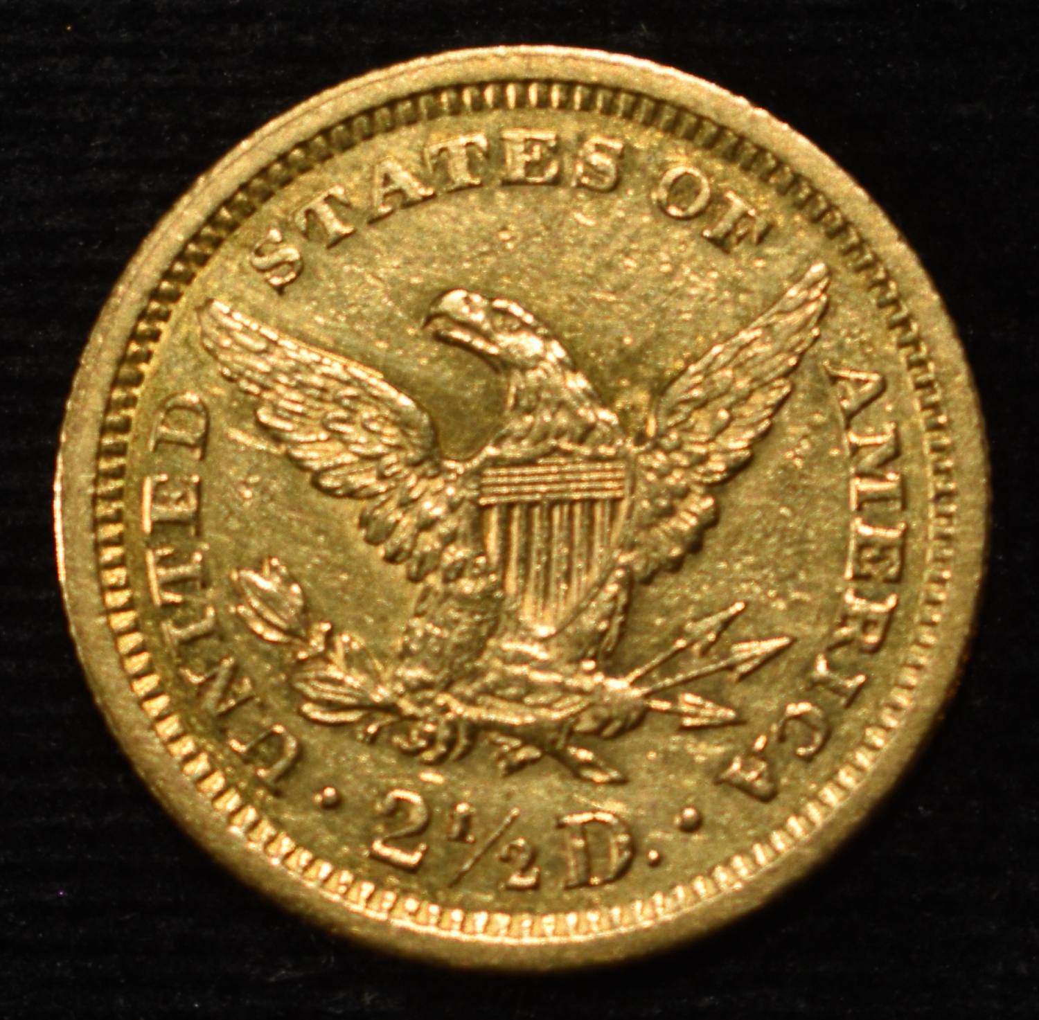 1862 $2.5 LIBERTY GOLD PL BU SCARCE CIVIL WAR DATE