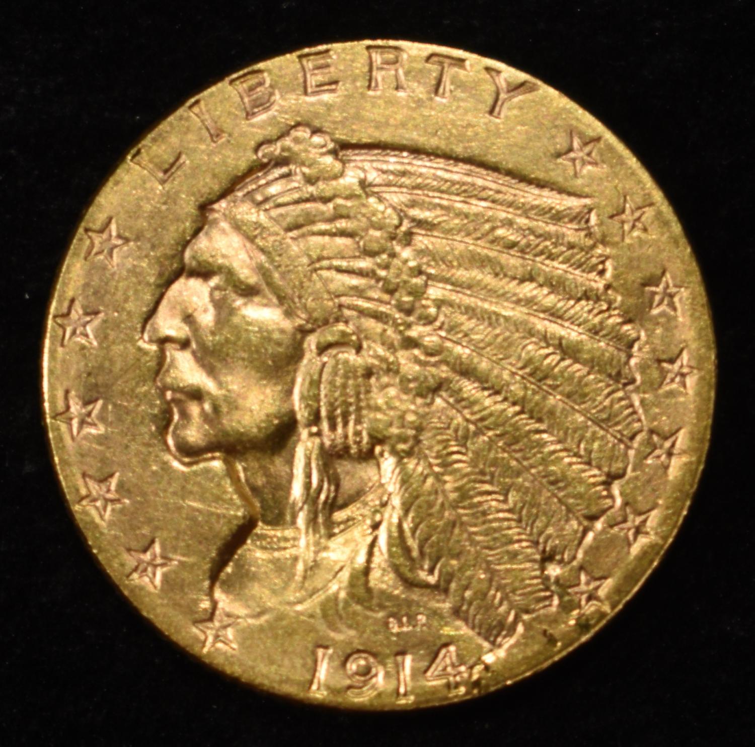 1914 $2.50 INDIAN GOLD CH BU