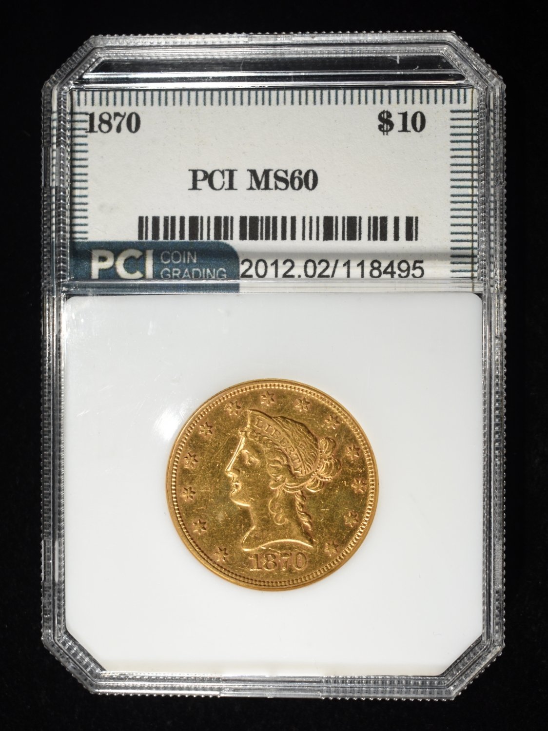 1870 LIBERTY $10 GOLD PCI BU