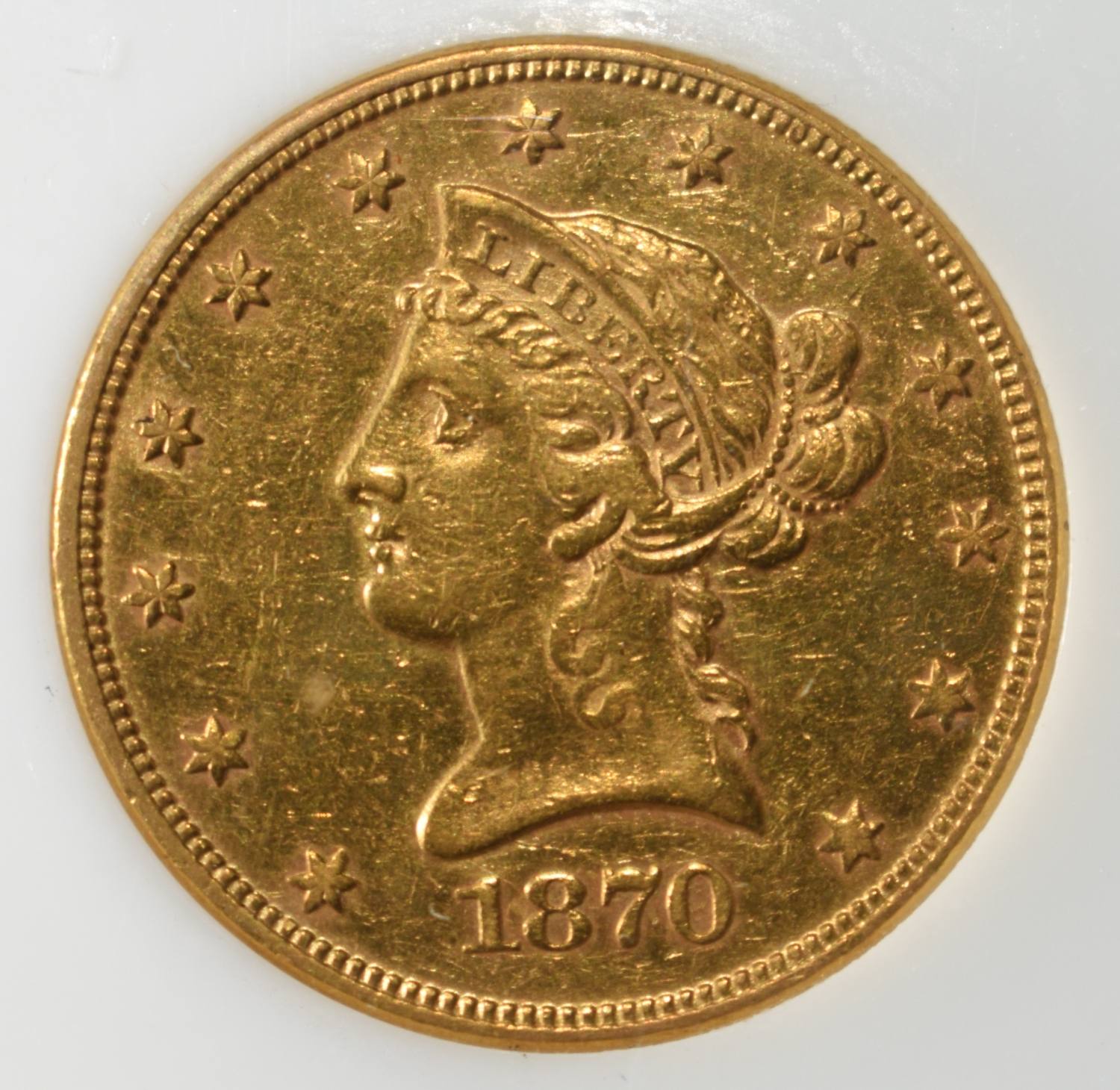 1870 LIBERTY $10 GOLD PCI BU