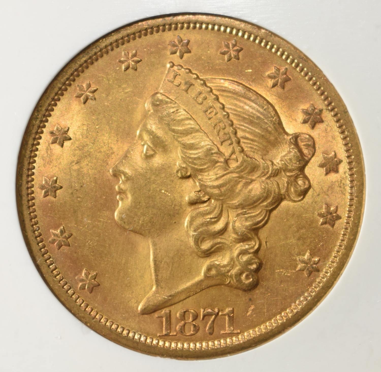 1871-S LIBERTY T2 $20 GOLD PCI CH BU