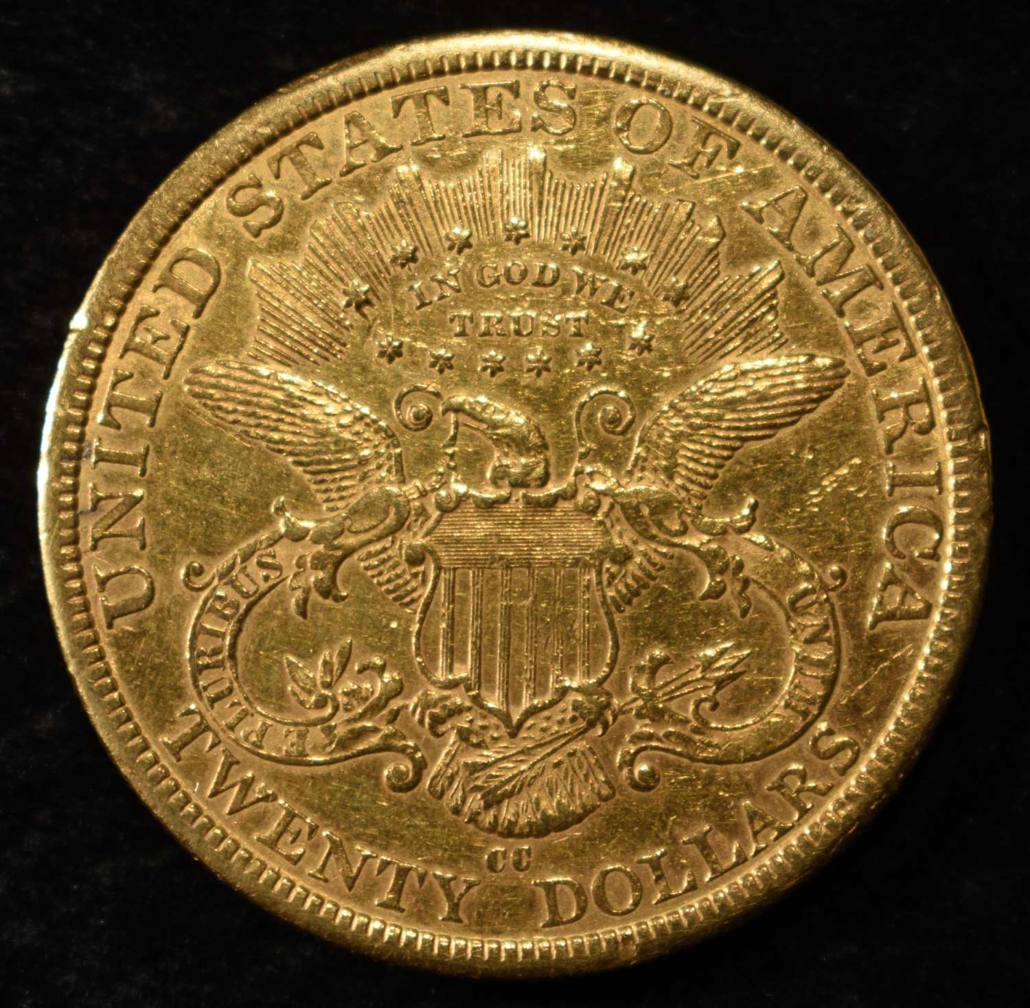 1877-CC $20 GOLD LIBERTY T3 AU