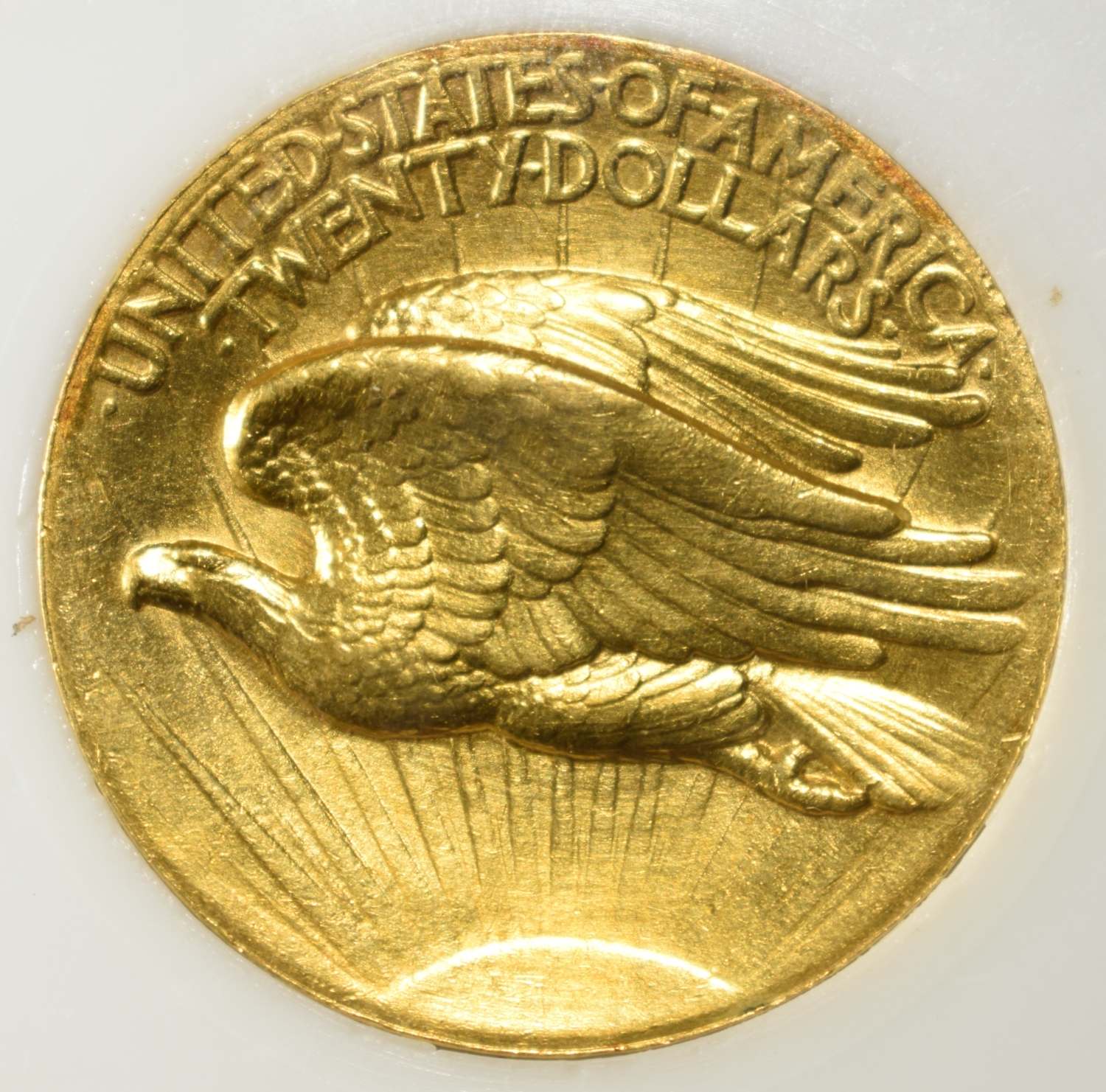 1907 $20 SAINT GAUDENS HR WIRE RIM PCI GEM BU