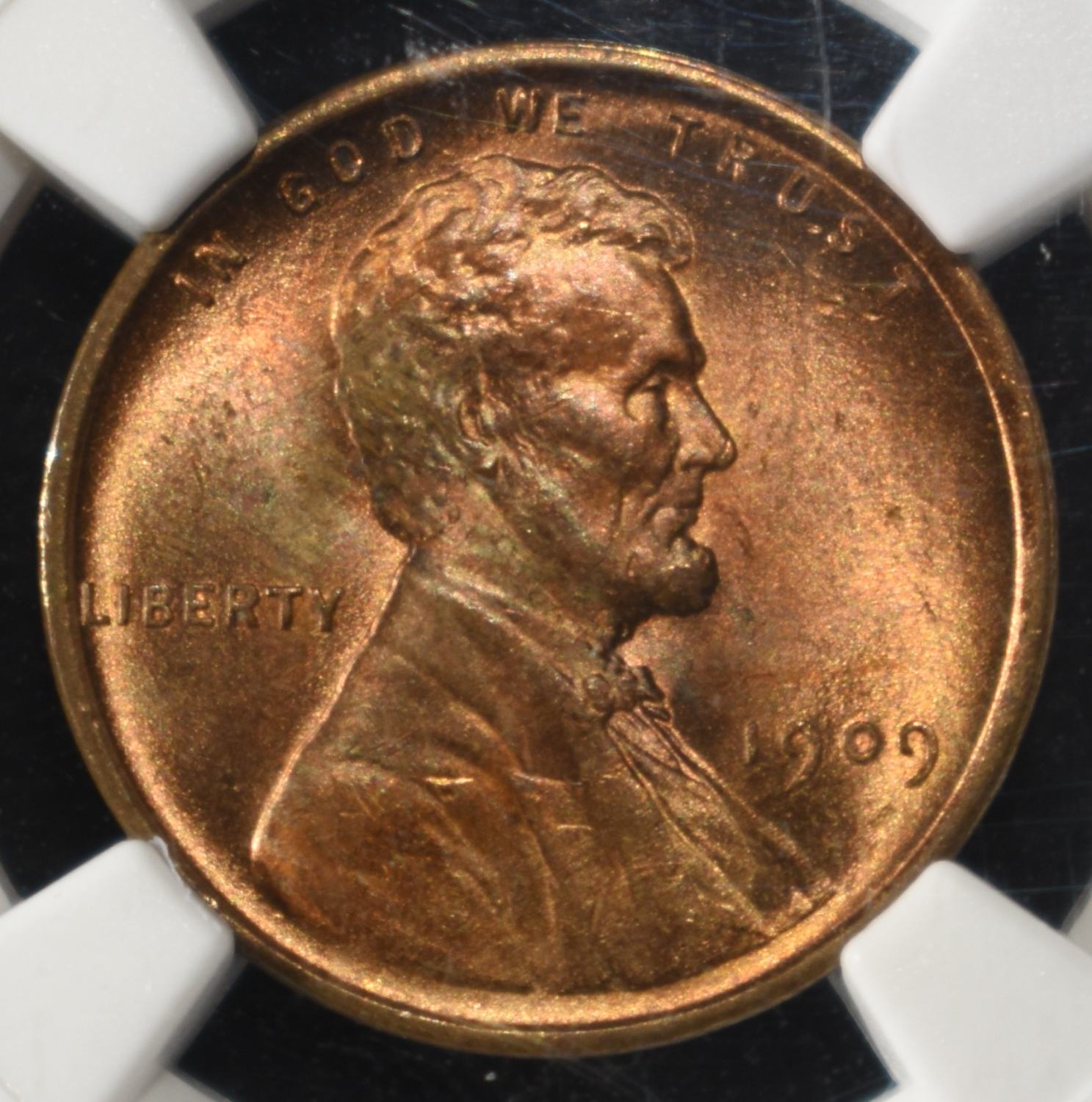 1909 VDB LINCOLN CENT NGC MS-64 RB