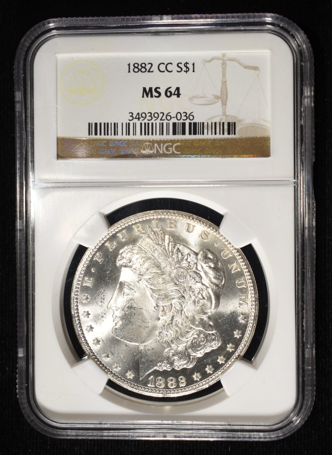 1882-CC MORGAN DOLLAR NGC MS-64